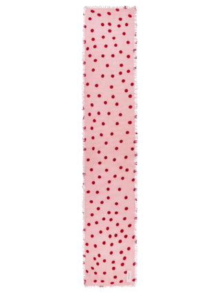 Polka Dot Kaschmirschal Stardust Rose Red Slim – gepunktet | PURSCHOEN