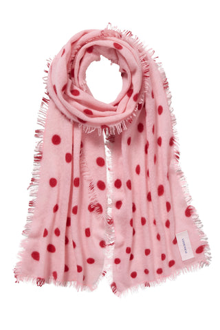 Polka Dot Kaschmirschal Stardust Rose Red Slim – gepunktet | PURSCHOEN