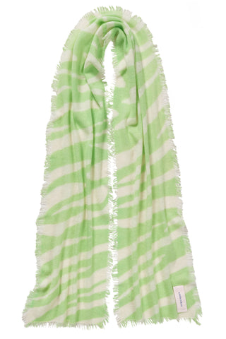 Kaschmirschal Zebra Punk Powder Lime White – bedruckt, 100 % Cashmere | PURSCHOEN