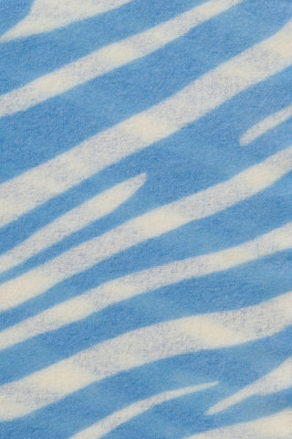 Kaschmirschal Zebra Punk Vintage Blue White – bedruckt, 100 % Cashmere | PURSCHOEN