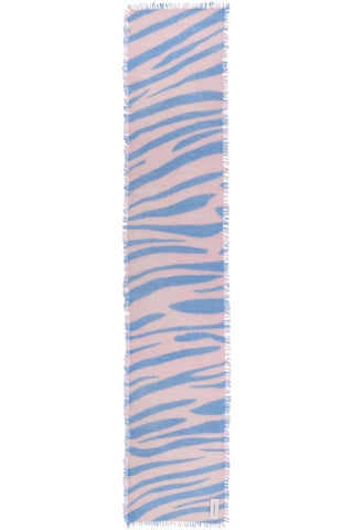 Kaschmirschal Zebra Punk Rose Powder Blue – bedruckt, 100 % Cashmere | PURSCHOEN