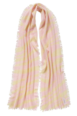 Kaschmirschal Zebra Punk Rose Powder Yellow – bedruckt, 100 % Cashmere | PURSCHOEN