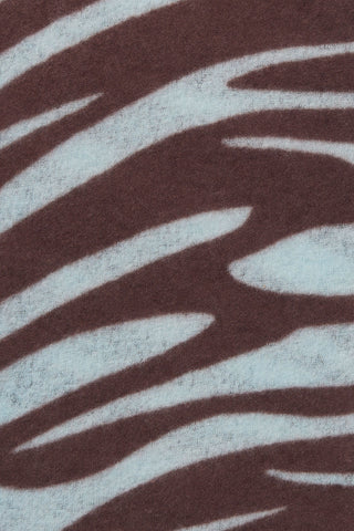 Kaschmirschal Zebra Punk Brown Ice Blue – bedruckt, 100 % Cashmere | PURSCHOEN