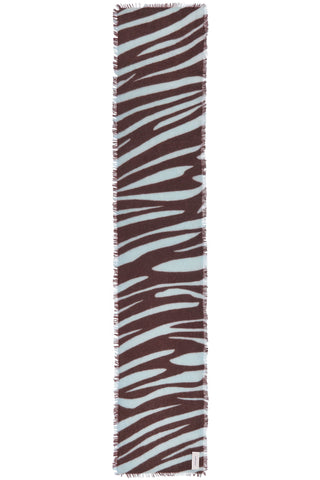 Kaschmirschal Zebra Punk Brown Ice Blue – bedruckt, 100 % Cashmere | PURSCHOEN