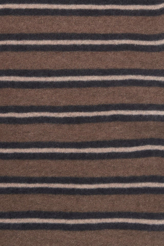 Kaschmirschal Slim Carmel Stripes Olive – gestreift | PURSCHOEN