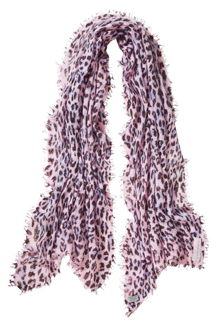 Kaschmirschal Leo Rose Chocolate – bedruckt, 100 % Cashmere | PURSCHOEN