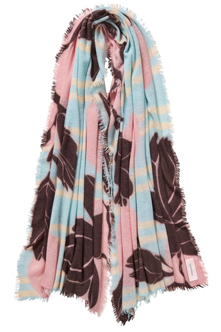 Kaschmirschal Sola Luna Ice Water-Granat – bedruckt, 100 % Cashmere | PURSCHOEN