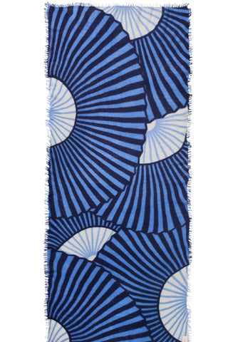 Kaschmirschal Sensu Sky Blue-Jeans – bedruckt, 100 % Cashmere | PURSCHOEN