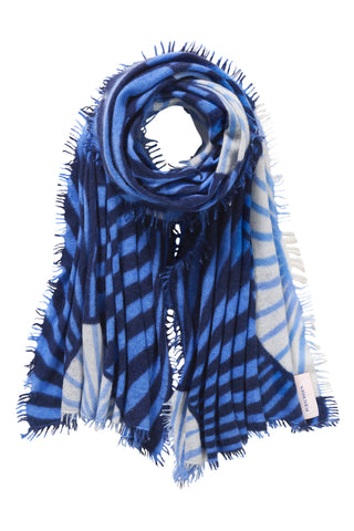 Kaschmirschal Sensu Sky Blue-Jeans – bedruckt, 100 % Cashmere | PURSCHOEN