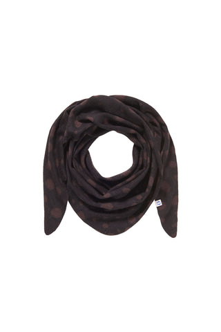Polka Dot Kaschmir-Dreieckstuch Stardust Black Bitter Chocolate | PURSCHOEN