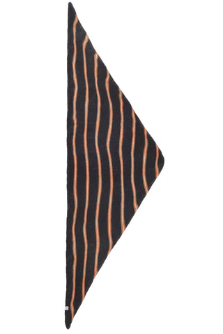 Dreieckstuch aus Kaschmir gestreift Black Toffee – modisches Halstuch | PURSCHOEN