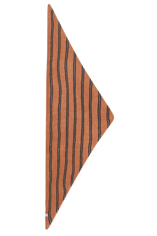 Dreieckstuch aus Kaschmir gestreift Toffee Crema – modisches Halstuch | PURSCHOEN