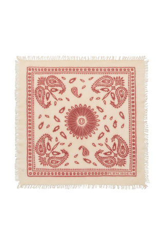 Bandana-Tuch 60 × 60 cm Paisley Bloom White-Rose Dark | PURSCHOEN