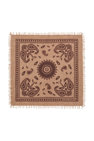 Bandana-Tuch 60 × 60 cm Paisley Bloom Taupe-Chocolate | PURSCHOEN