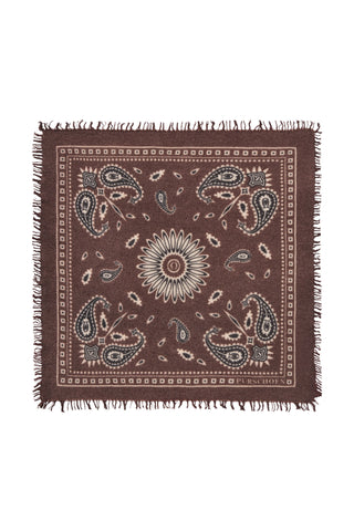 Bandana-Tuch 60 × 60 cm Paisley Bloom Testa Moro-Natural | PURSCHOEN