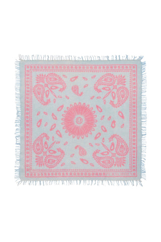 Bandana-Tuch 60 × 60 cm Paisley Bloom Bleu-Flamingo | PURSCHOEN