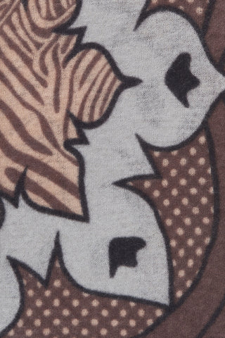 Felt-Bandana 60 x 60 Cosmic Safari Coffee Dirty White | PURSCHOEN