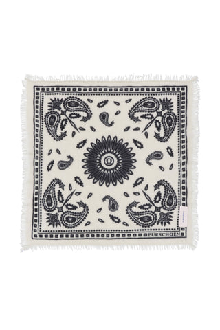 Bandana-Tuch 60 × 60 cm Paisley Bloom Natural-Black | PURSCHOEN