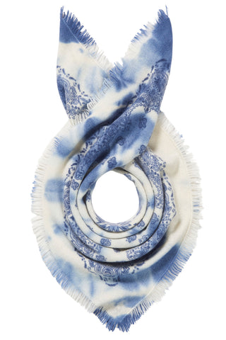 Kaschmir-Bandana 60 x 60 Fenetre Blue Navy Blue – Paisley | PURSCHOEN