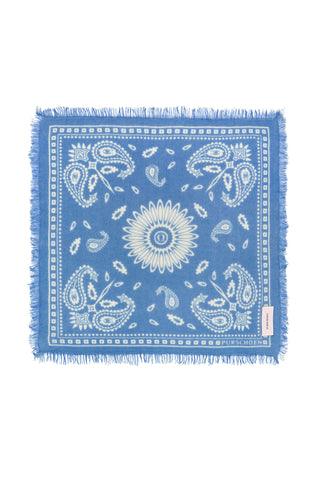Bandana-Tuch 60 × 60 cm Paisley Bloom Vintage Blue-Natural | PURSCHOEN