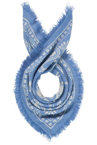 Bandana-Tuch 60 × 60 cm Paisley Bloom Vintage Blue-Natural | PURSCHOEN