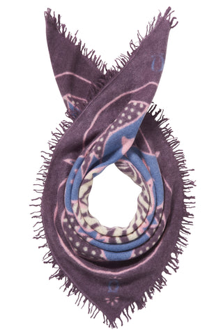 Felt-Bandana 60 x 60 Cosmic Safari Midnight Purple Ice | PURSCHOEN