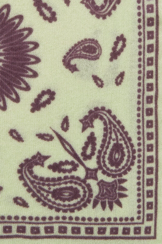 Bandana-Tuch 60 × 60 cm Paisley Bloom Puder Lime-Plum | PURSCHOEN