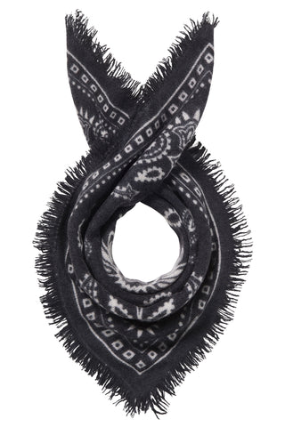Bandana-Tuch 60 × 60 cm Paisley Bloom Black-Natural | PURSCHOEN