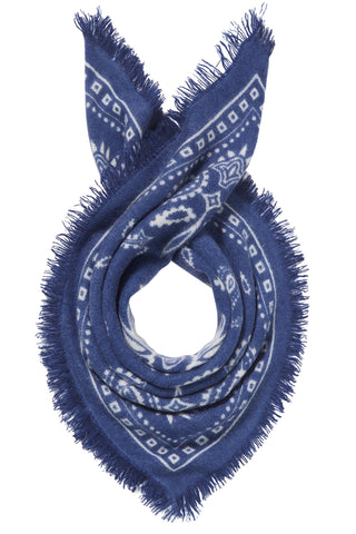 Bandana-Tuch 60 × 60 cm Paisley Blue-White | PURSCHOEN