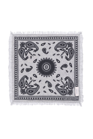 Bandana-Tuch 60 × 60 cm Paisley Silver Melange-Black | PURSCHOEN