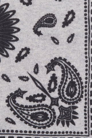 Bandana Maxi-Tuch 92 × 92 cm Paisley Silver Melange-Black | PURSCHOEN