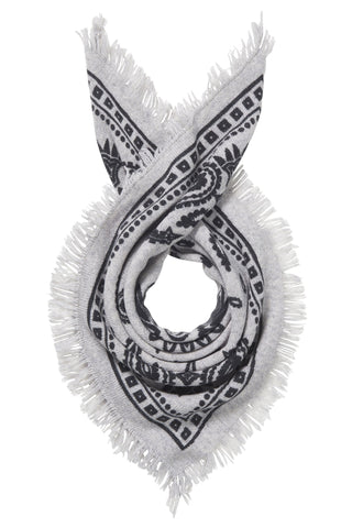 Bandana-Tuch 60 × 60 cm Paisley Silver Melange-Black | PURSCHOEN