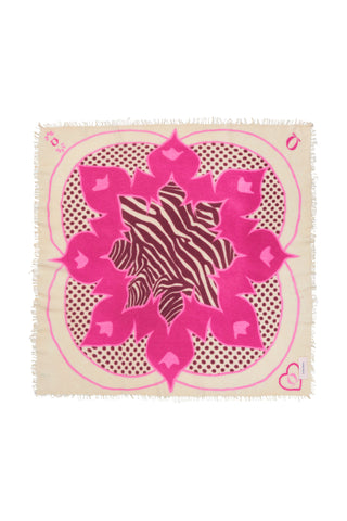 Cashmere Bandana mit Blume Pink