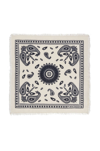 Bandana Maxi-Tuch 92 × 92 cm Paisley Bloom Natural-Black | PURSCHOEN