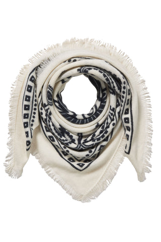 Bandana Maxi-Tuch 92 × 92 cm Paisley Bloom Natural-Black | PURSCHOEN