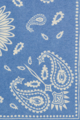 Bandana Maxi-Tuch 92 × 92 cm Paisley Bloom Vintage Blue-Natural | PURSCHOEN