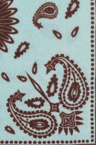 Bandana Maxi-Tuch 92 × 92 cm Paisley Bloom Light Turquoise-Brown | PURSCHOEN
