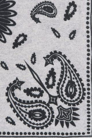 Bandana Maxi-Tuch 92 × 92 cm Paisley Silver Melange-Black | PURSCHOEN