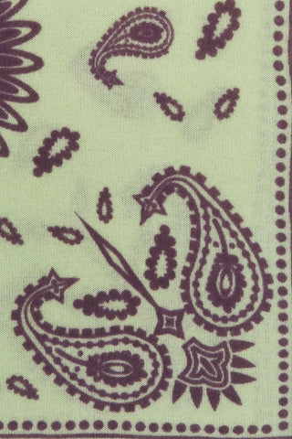 Bandana Maxi-Tuch 92 × 92 cm Paisley Bloom Puder Lime-Plum | PURSCHOEN
