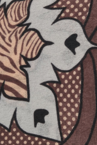 Felt Maxi-Bandana 92 x 92 Cosmic Safari Coffee Dirty White | PURSCHOEN
