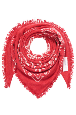 Bandana Maxi-Tuch 92 × 92 cm Paisley Tomato-Natural | PURSCHOEN