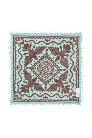 Felt-Bandana 60 x 60 Tijuana Light Turquoise Brown | PURSCHOEN