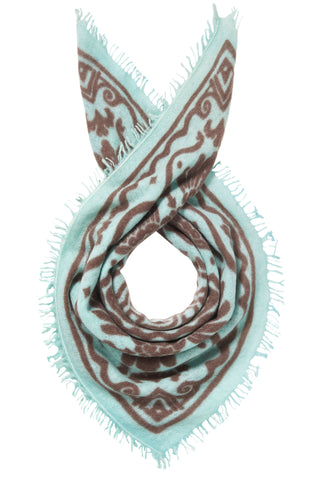 Felt-Bandana 60 x 60 Tijuana Light Turquoise Brown | PURSCHOEN