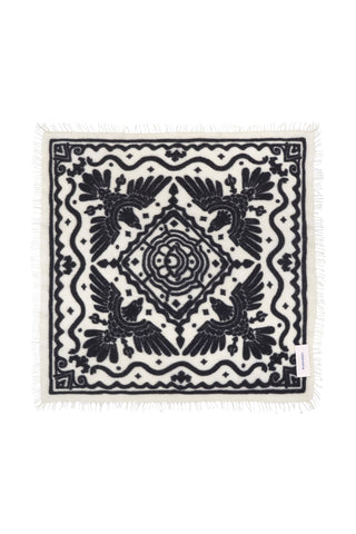 Felt-Bandana 60 x 60 Tijuana White Black | PURSCHOEN