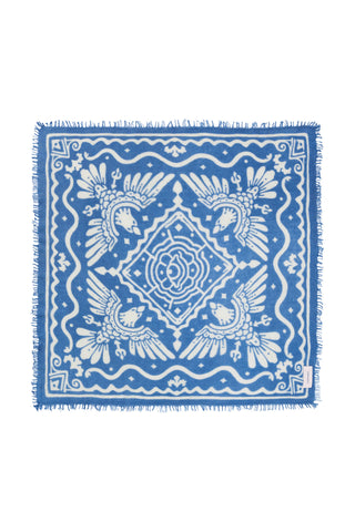 Felt Maxi-Bandana 92 x 92 Tijuana Vintage Blue Natural | PURSCHOEN