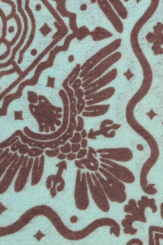 Felt Maxi-Bandana 92 x 92 Tijuana Light Turquoise Brown | PURSCHOEN