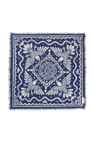 Felt Maxi-Bandana 92 x 92 Tijuana Blue White | PURSCHOEN