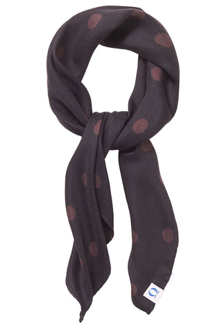 Nickituch Silk Dots Black Brown aus Seide – edles Halstuch | PURSCHOEN