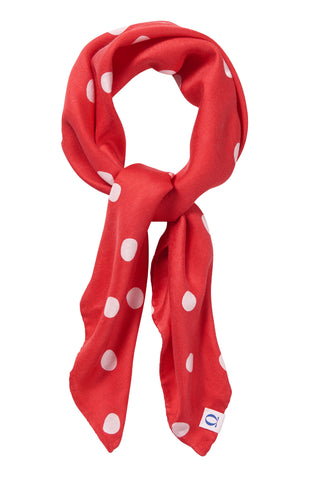 Nickituch Silk Dots Red White aus Seide – edles Halstuch | PURSCHOEN