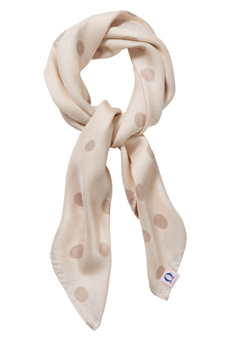 Nickituch Silk Dots Natural Nougat aus Seide – edles Halstuch | PURSCHOEN